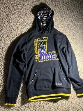 Hype Los Angeles Lakers Black Pullover Hoodie with Purple & Gold Accents